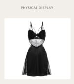 Sexy Lace See-Through Lingerie, Underwire Padded Push-Up Plus Size Slip Dress, Women Loungewear Set 2044 - Image 5